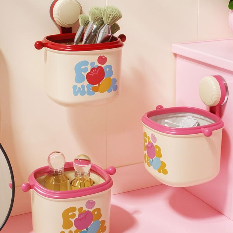 Портативное настольное мусорное ведро с присоской, настенное мусорное ведро, корзина для полотенец для умывания лица для стола, ванной комнаты и кухни