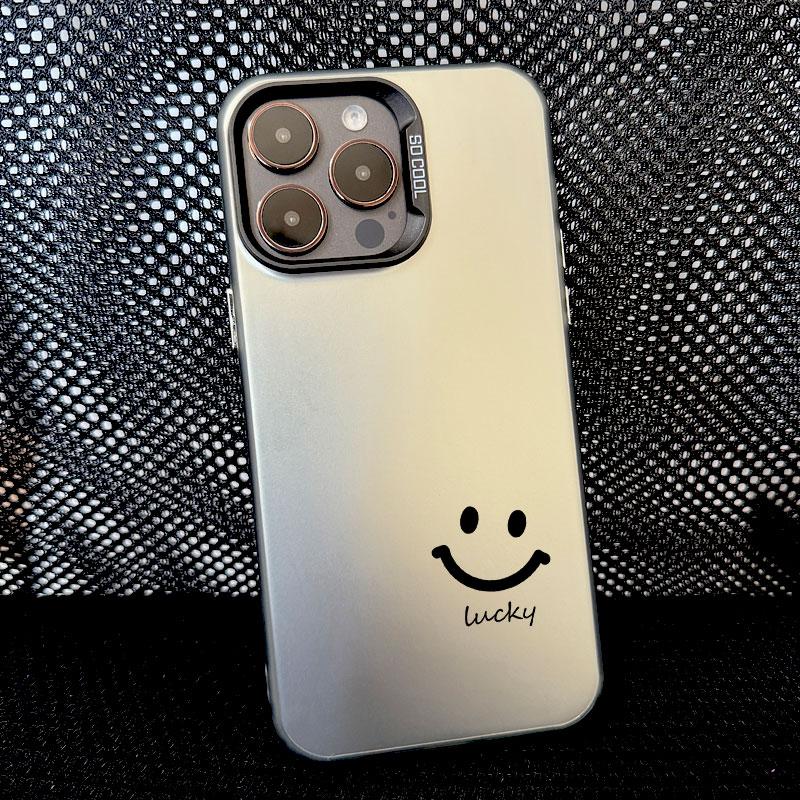Милый мультяшный смайлик Чехол для телефона для IPhone 11 12 13 Mini Pro Max 14 15 Pro Max Plus Ударопрочный Матовый Лазерный Задний Чехол Fundas