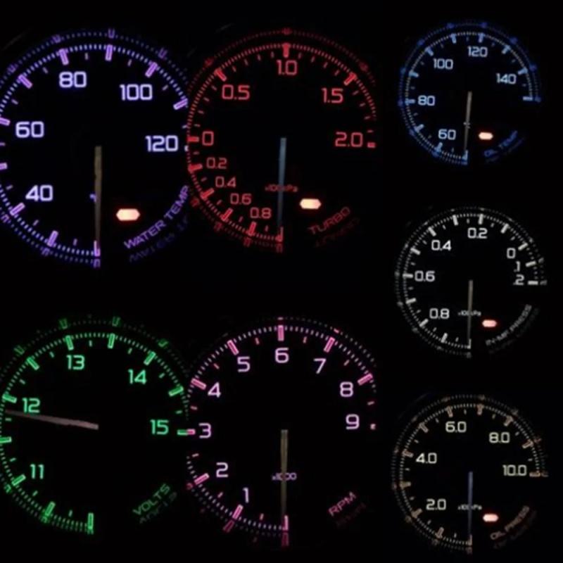 60mm Def Advance A1 Car Gauge with 7 Colors Turbo Boost Water / Oil Temp Oil pressure Vacuum Tacho RPM Voltage Meter