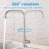 Kitchen Stainless Steel Matte Faucet Deck Sinks Universal Cold Hot Mixer Water Tap 360 Degree Swivel Kitchen Tap