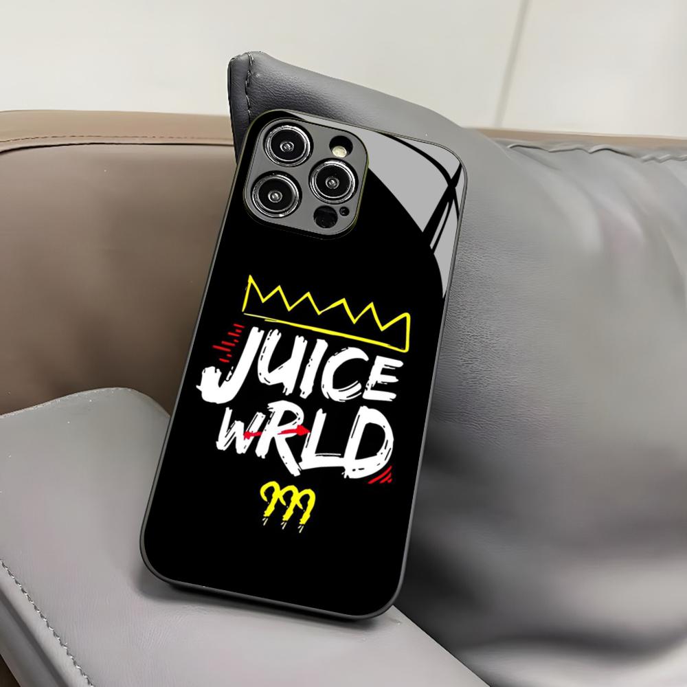 Чехол для телефона Singer J-Juice W-WRLD для Iphone 17 Air 16 15 14 12 11 13 Pro Max Mini X Xr Xs Puls Черная стеклянная крышка