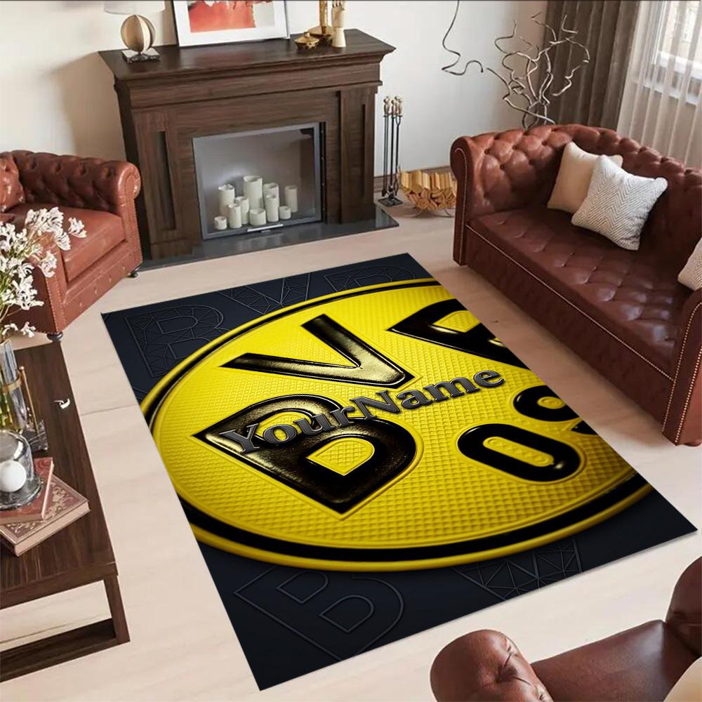 Borussia Dortmund Customize Text Floor Mat Perfect for Decorate room Study room Living Rooms Playrooms Anti-slip Rug Office home decor Spiritual Gift