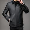 Лацкан осень и зима новая кожаная куртка мужская повседневная бархатная кожаная куртка