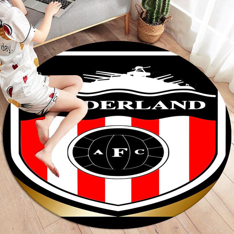Sunderland Association Football Club Round Area Rug,Carpet Rug for Living Room Bedroom Sofa Playroom Decor,Non-slip Floor Mat