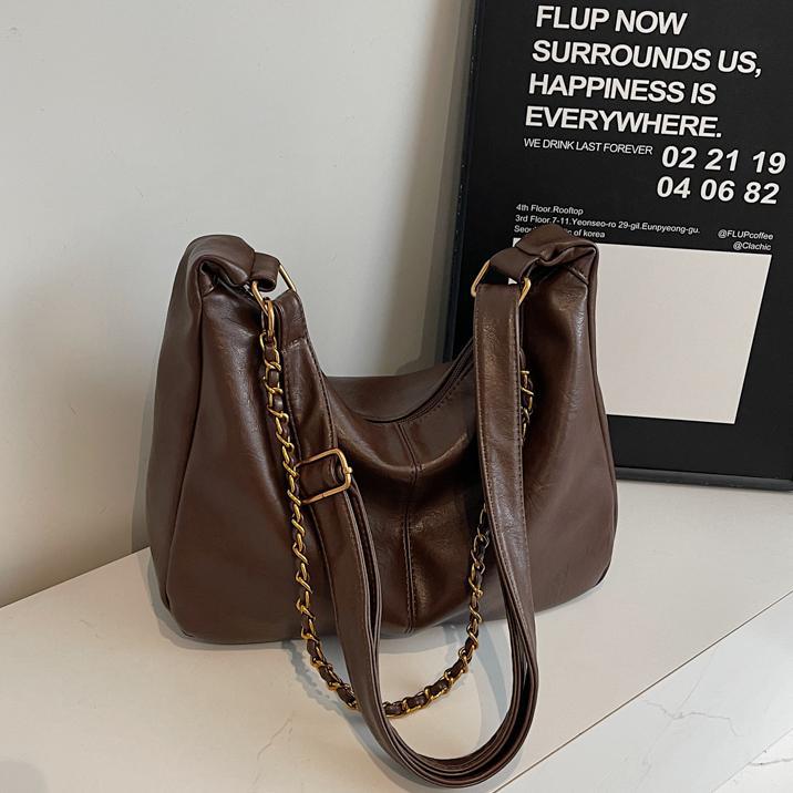 Ретро простая дизайнерская сумка женская большой вместимости 2025 новая повседневная универсальная сумка через плечо рабочая сумка-тоут