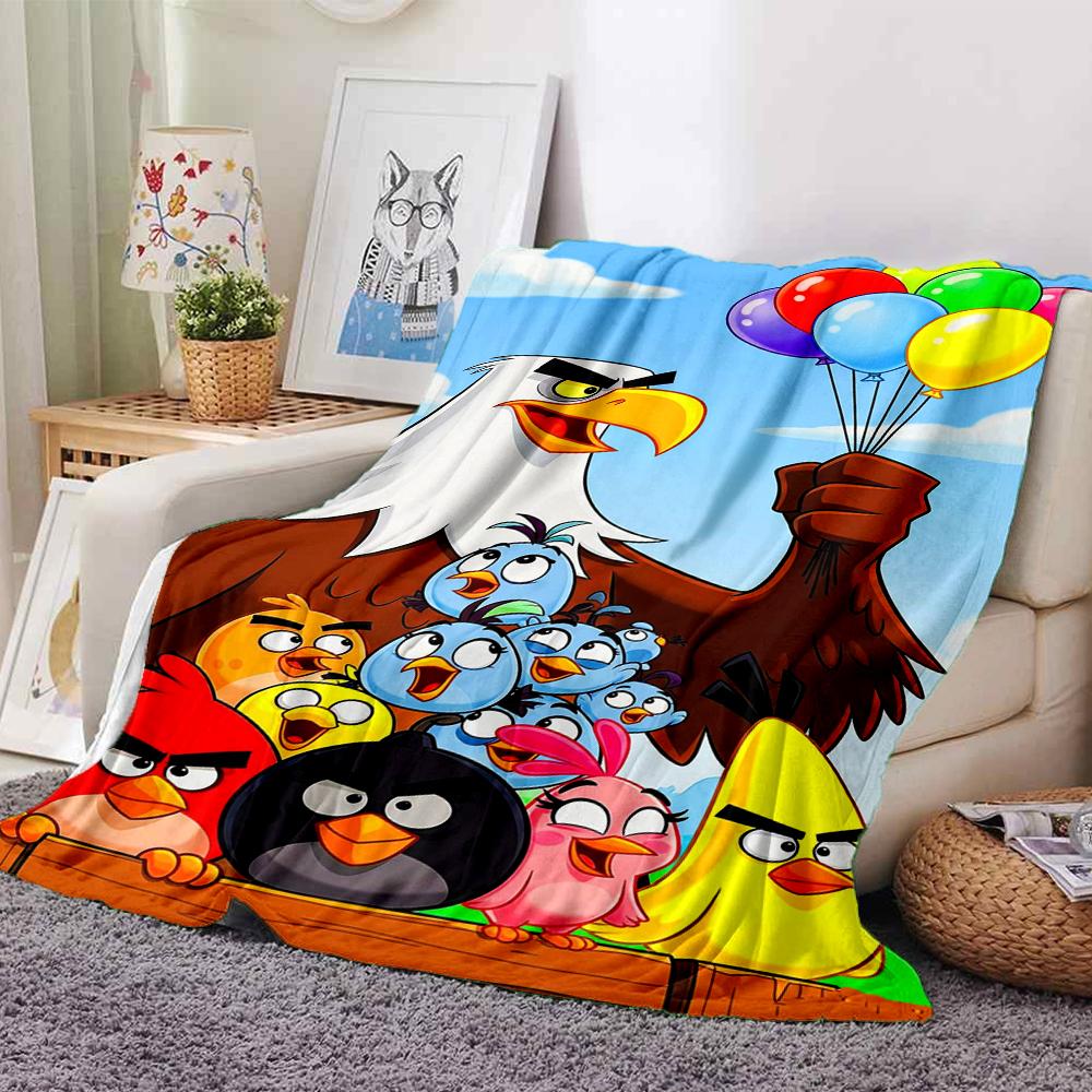 Angry Birds Theme Printed Blanket - Perfect for Couch, Bed, Travel & Outdoor Use | Machine Washable, Cozy & Durable.