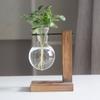 Hydroponic Plant Glass Container Simple And Creative Transparent Vase Wood Frame Design Home Living Room Desktop Decoration