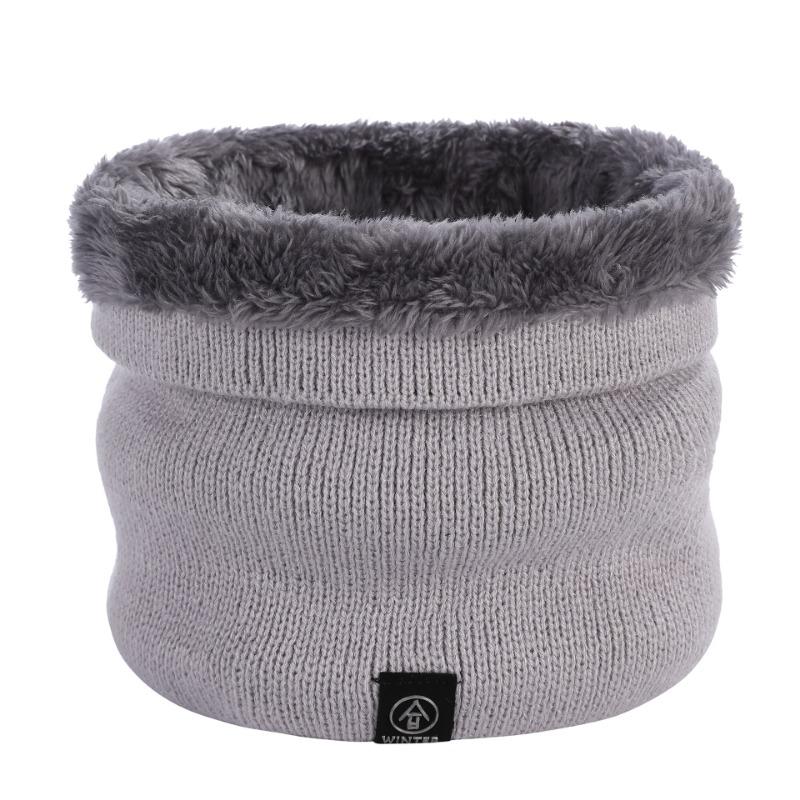 Autumn and Winter New Solid Color Pullover Warm Neck Cover Couple Knitted Wool Scarf Winter Scarf