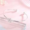 RUI RUI YU Romantic Cherry Blossoms Bracelet Silver Plating Metal Charm Bangle Fashion Jewelry for Women Party Wedding Accessories Gift
