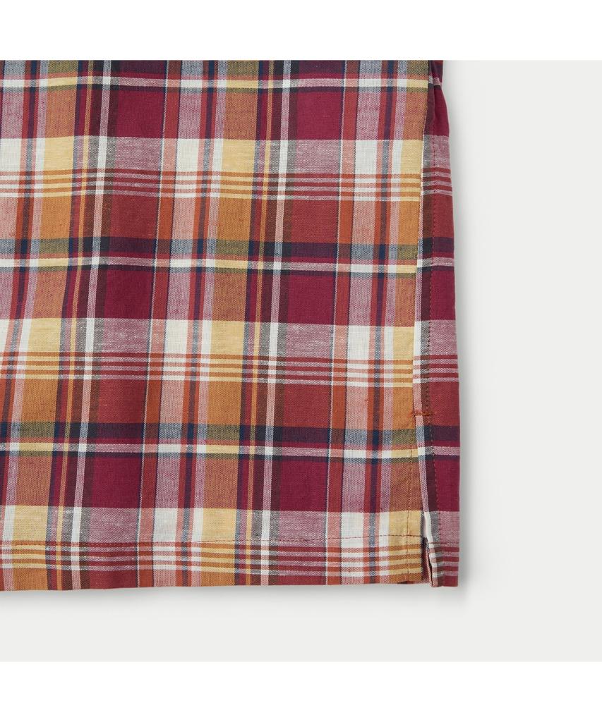Silijeu Sage De Cret Co/Li Madras Check Short Sleeve Open Collar Shirt Svsfm26552Rex