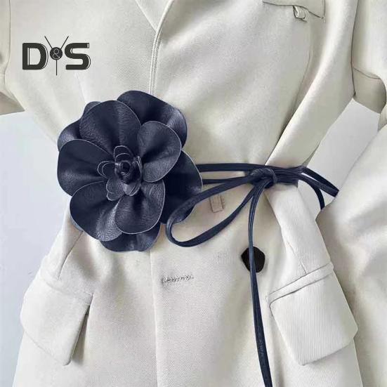 Пояс с цветочным принтом в стиле бохо для женщин и девочек, тонкий пояс из искусственной кожи с цветочным принтом для свадебного платья