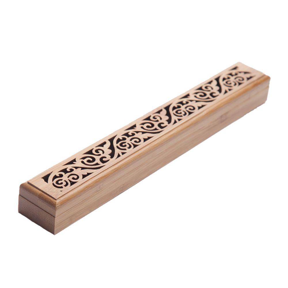 Retro Home Decor Hollow carved Incense Holder Ash Catcher Censer Bamboo Incense Box