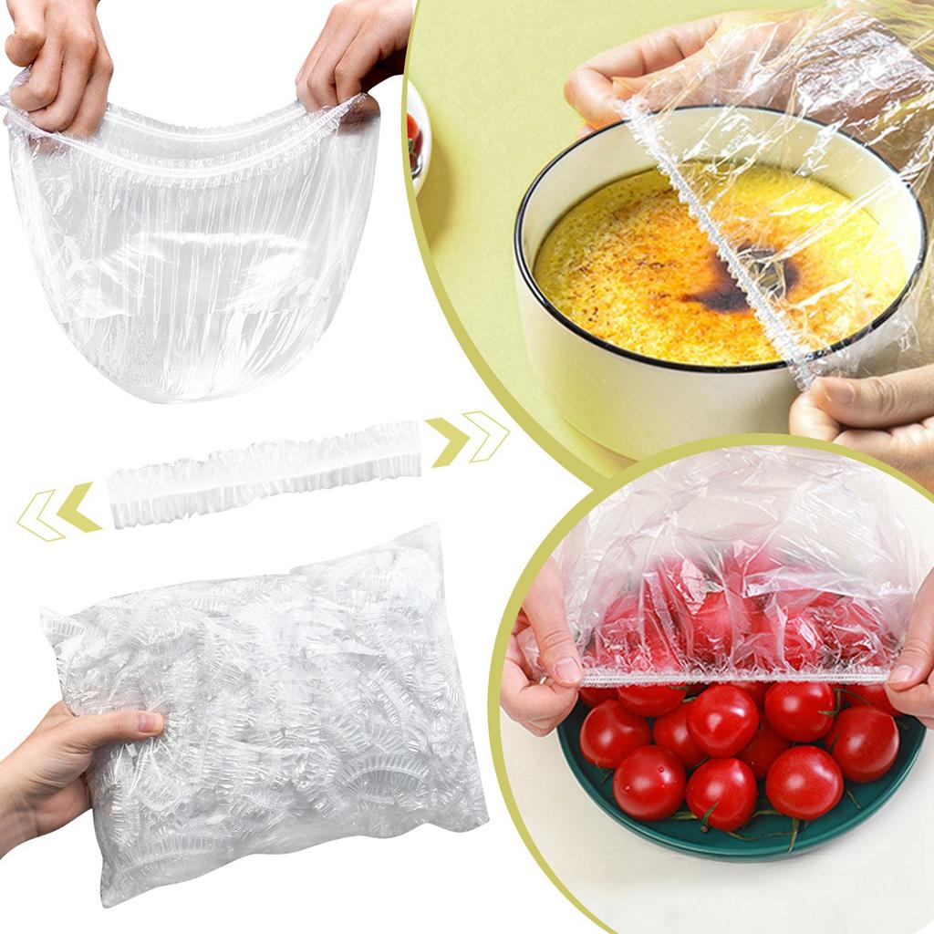 500 шт. пластиковые крышки для мисок, крышки для пищевых продуктов, крышки для чаш для расстойки хлеба, пластиковые крышки для мисок с эластичными резинками, многоразовые пакеты для хранения свежих продуктов