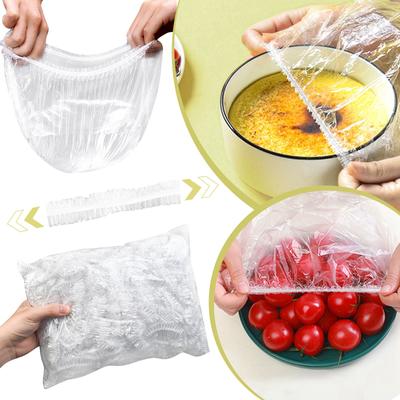 500 шт. пластиковые крышки для мисок, крышки для пищевых продуктов, крышки для чаш для расстойки хлеба, пластиковые крышки для мисок с эластичными резинками, многоразовые пакеты для хранения свежих продуктов
