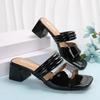 2024 New Hot Selling Open Toe Summer High Heel Slippers Comfortable and Versatile Fashionable British Style Slippers for Women
