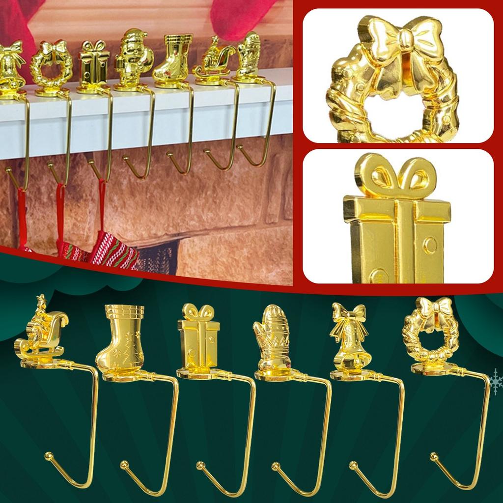 Рождественские крючки для носков в камине, рождественские крючки для украшений