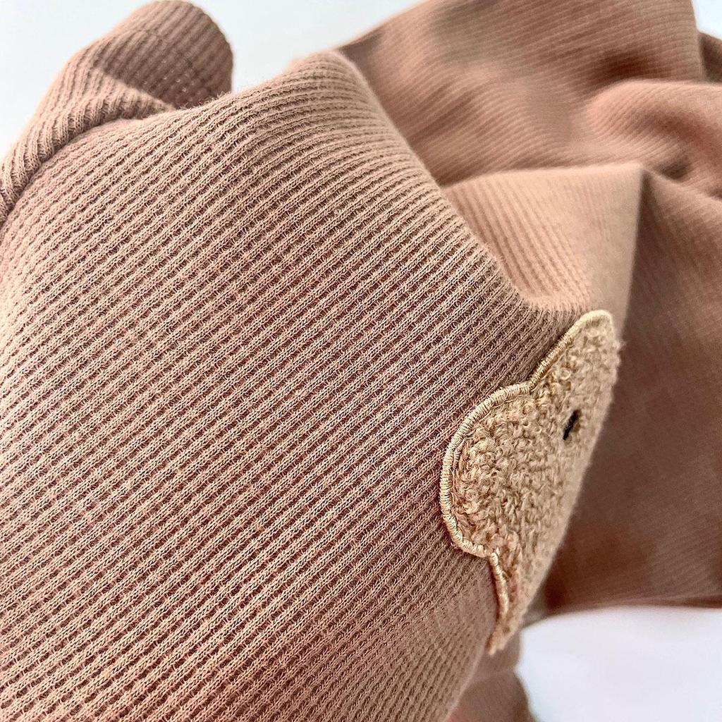 2025 Summer Waffle Bear Infant & Toddler Short Sleeve Romper