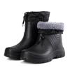 Winter Warm Light Ankle Rainboots Men Waterproof Work Windproof Cotton Rain Boots Fashion Black Slip On Rain Shoes Plus Szie