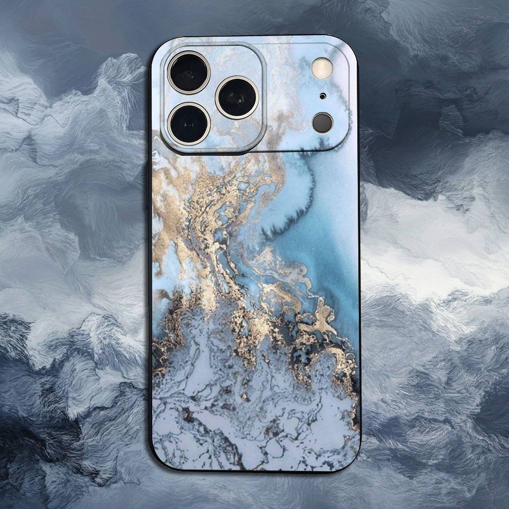 Мраморный рисунок Для iPhone 13,16,11,14,17,12,15,Plus,Pro Max,XS,X,XR,SE,Mini,8,7,Чехол для телефона Мягкий силикон Черный