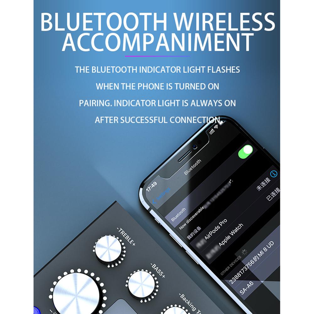 1x Черный Мини Bluetooth Аудио Музыкальный Микшер Звуковая Микшерная Консоль Усилитель Студийный