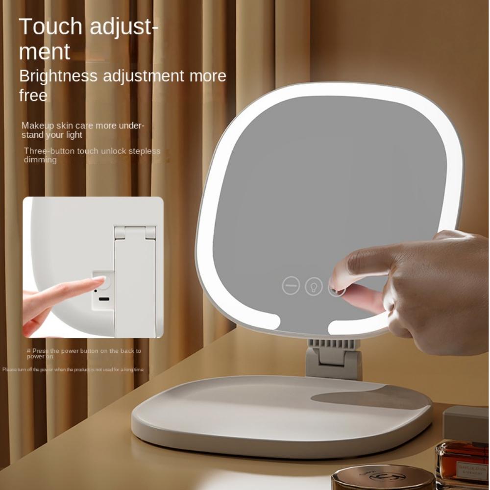 Foldable LED Makeup Mirror Adjustable Portable Cosmetic Mirrors Lighted Desktop Mirrors  Women