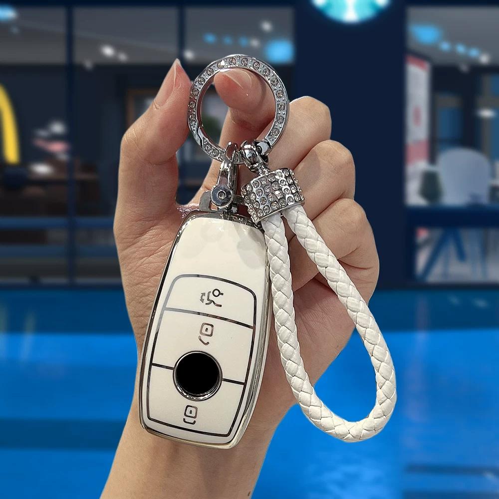 Автомобильный чехол-брелок Защитный чехол для ключа автомобиля из ТПУ и кожи для Mercedes Benz E200 E400 E63 W213 S550 S560 C260 A200 E C S Glc Класса