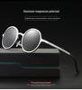 Мужские алюминиево-магниевые поляризационные круглые ретро солнцезащитные очки для вождения и езды на велосипеде 8552