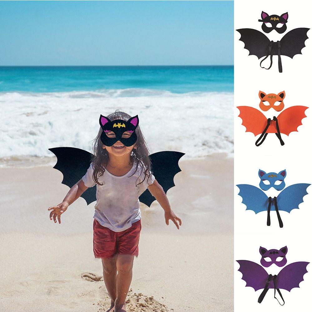 Non-woven Children Cosplay Costume Cosplay Costume Dress Up Costumes Bat Wing Mask Set Girl