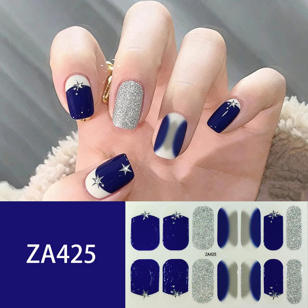 ZA Skin Brightening Waterproof No-Cure Full Cover Gel Nail Wraps, Luxury Minimalist Nail Stickers, Nail Patch Films