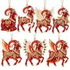 Acrylic Goat Hanging Ornament Set 2D Flat Animal Hanging Decoration  Holiday Party Decor