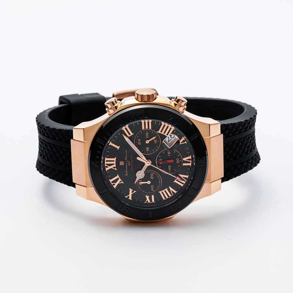 Watch Waterproof Analog Chronograph Black Quartz with Watch Cross PGBK [Salvatore Marra] Men's Men's [Item]
