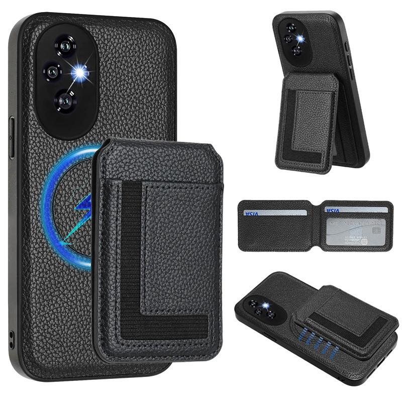 Для Honor 200 400 Pro Magic 6 Lite X70i X8C X6B X7B X8B X9B Play8T Чехол-обложка Держатель для карт Подставка Магнитный кошелек для монет Поддерживает беспроводную зарядку