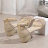 Босоножки женские летние новые босоножки на среднем каблуке толстый каблук с открытым носком замшевые с ремешком на щиколотке женские босоножки