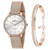 1930 Just Time Розовое золото Серебристый циферблат Кварцевые R0153161504 Женские часы с бесплатным браслетом