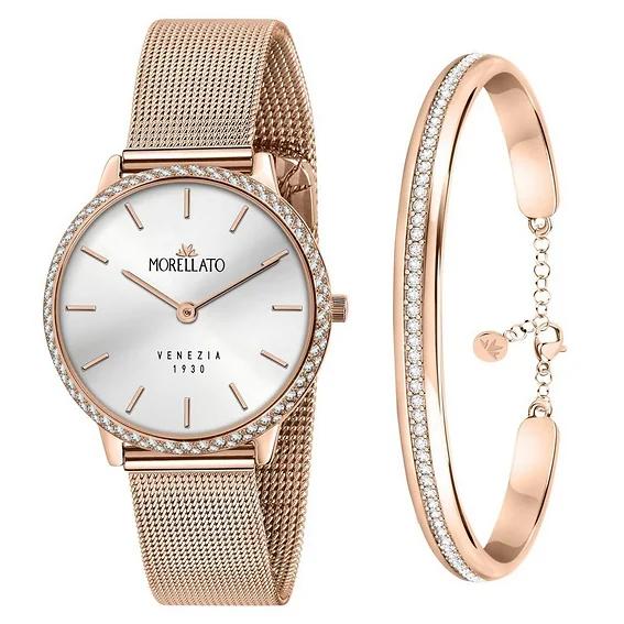 Morellato 1930 Just Time Розовое золото Серебристый циферблат Кварцевые R0153161504 Женские часы с бесплатным браслетом