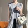 Women's Wool Sleeveless Pullover 50% Silk 50% Wool Spring and Summer Wool Short Sleeve Soft Comfortable Warm