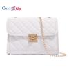 Cozy Up Lingge Embroidered Crossbody Bag with Simple Lock Chain Small Square Bag for Women's Versatile Shoulder Bag