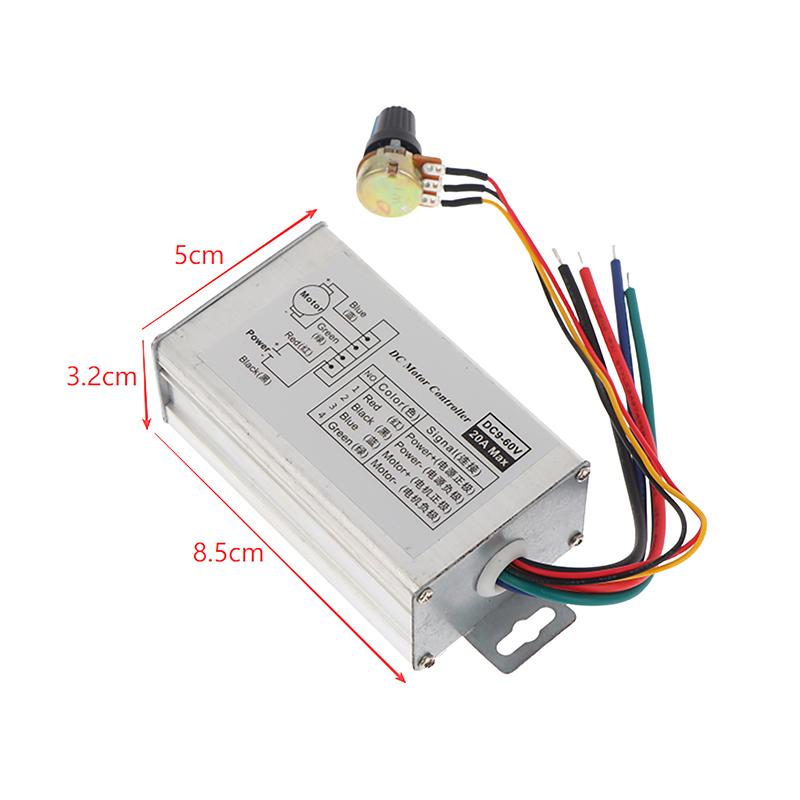 Бесступенчатый регулятор скорости двигателя постоянного тока DC 9V-60V 12V 24V 60V 20A Модулятор ширины импульса регулятор скорости двигателя PWM