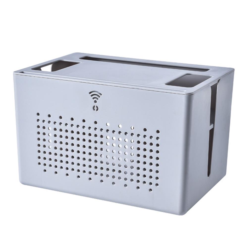 Desktop storage box for router set top box socket cables network cables and power strips with detachable double layer design