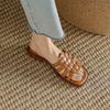 Woven Cool Slippers Women's Summer New Open-toed Casual Flat-heeled Sandals Beach Word