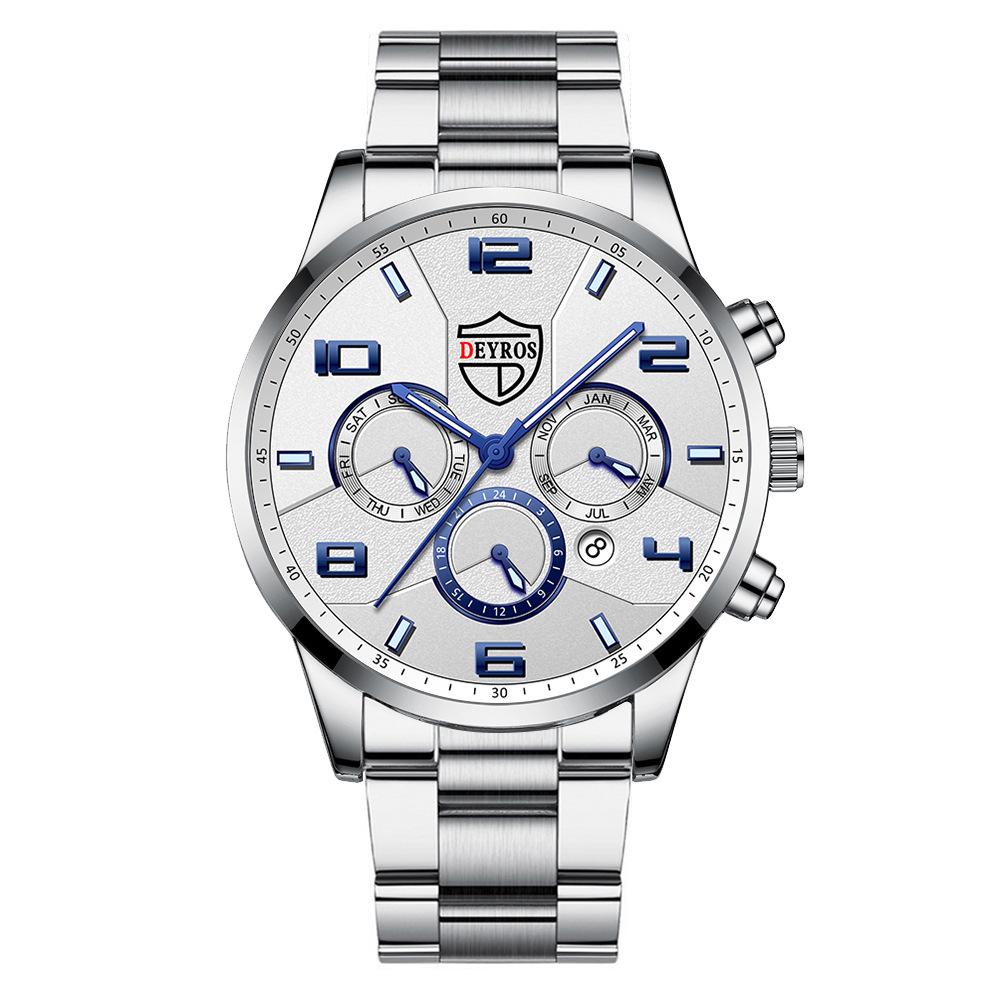 Men'S Fashion Watch Luminous Stainless Steel Men'S Business Calendar Quartz Watch
