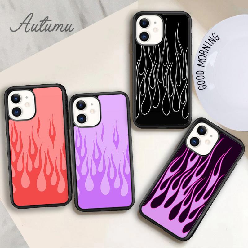 Чехол для телефона Flame для iPhone 11 12 13 14 Pro Max mini X XR XS SE 2020 5 6S 7 8 Plus Samsung Galaxy S21 S22 Cover shell