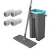 Extra Flat Mop with Wringer Bucket 4 Reusable Microfiber Mops