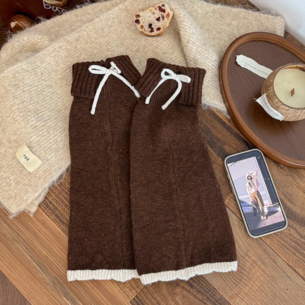 1 Pair Warm Knit Leg Sleeve Thick Knit Calf Warmer Durable Leg Warmer Daily Winter Outfit Styling