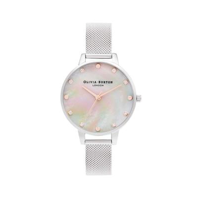 Авторизованный дистрибьютор Olivia Burton Watch OB16SE07 Classics Demi Mother of Pearl Rose Gold Silver Mesh [OLIVIA BURTON] Женские и