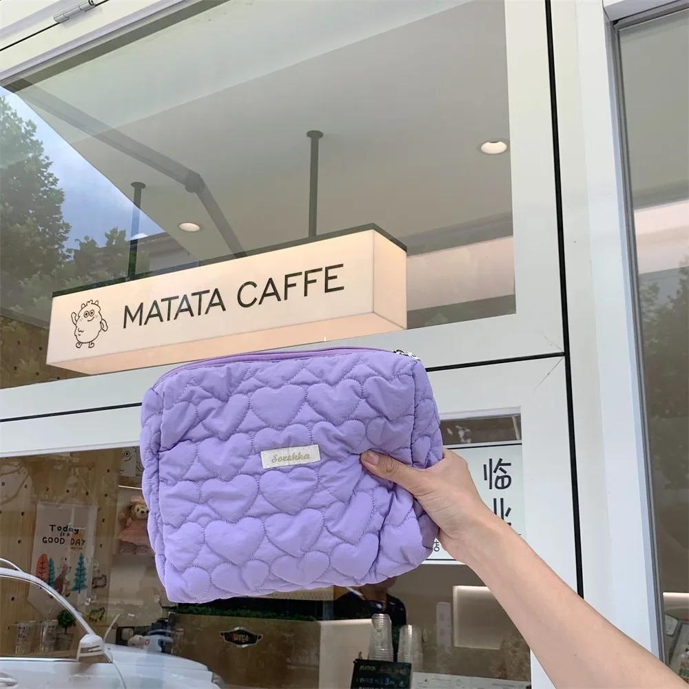 Multifunctional New Cosmetic Bag Large Capacity Love Storage Bags Cute Simple Portable Wash Organizer Shopping Clutch Bag