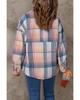 Azura Exchange Plaid Flap Pockets Shacket