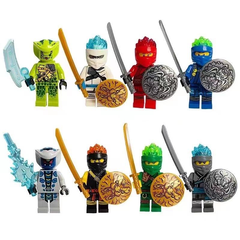 Ninja Motorcycle Building Blocks Set Lloyd Nya Compatible Lego Figures Cool Racing Bike Model Toy for Kids Educational Gift 6 Pack