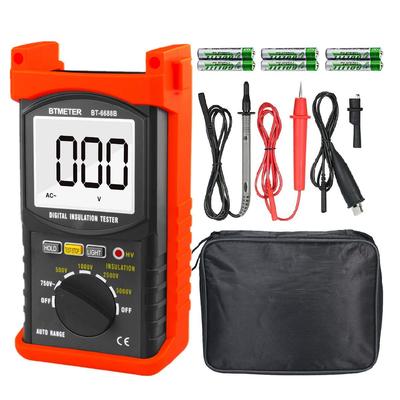 Цифровой мегаомметр BTMETER Испытательное напряжение 5000 В максимум 750 В переменного тока Измеритель сопротивления изоляции 200 Г Ом с индикатором высокого напряжения