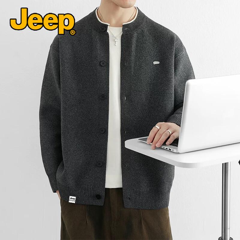 Jeep Мужской повседневный вязаный кардиган с круглым вырезом